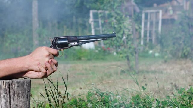 gun shots revolver remington New Model Army 1858 