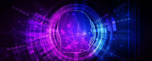 2d illustration digital Artificial mind concept