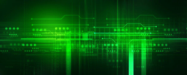 2d illustration Abstract futuristic electronic circuit technology background