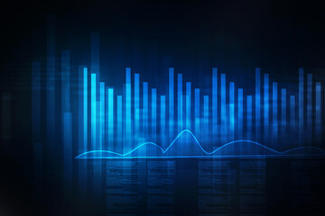 2d illustration Stock market online business concept. business Graph 