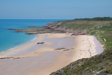 Magnifique paysage de mer depuis le sentier côtier GR34 du cap d'Erquy - Bretagne France
