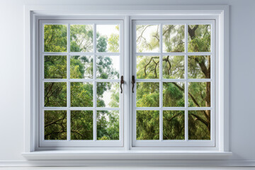 Large window with forest view
