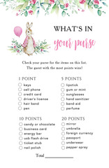Game card with watercolor pink Peter Rabbit