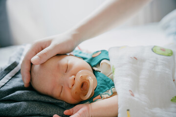 1-month-old Asian newborn girl