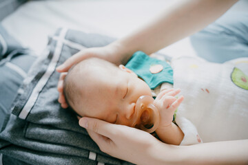 1-month-old Asian newborn girl