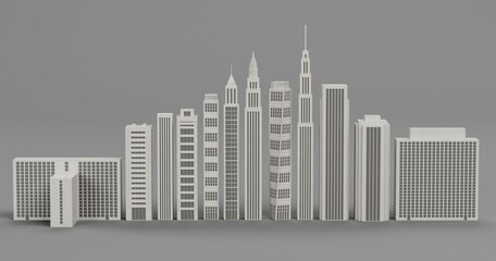 Realistic 3D Render of Paper Skyscrapers