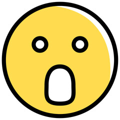 Expressive face emoji of extremely surprised with rolled eyes, vector illustration isolated on a transparent background.