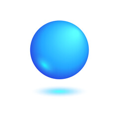 Glass blue ball with shadow