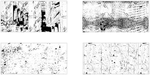 Fototapeta premium Grunge Urban Backgrounds set. Dust Overlay Distress Grain ,Simply Place illustration over any Object to Create grungy Effect. Vector image Collection