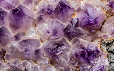 Pile of amethyst crystals background