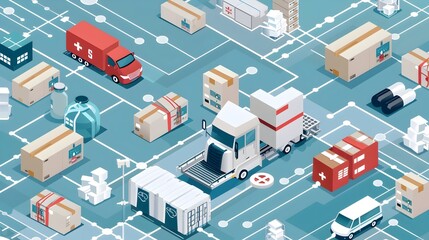 Obraz premium Seamless Medication Supply Chain Network for Efficient Healthcare Logistics