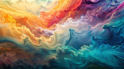 The canvas alive with a Spectrum Symphony, as colors flow and intertwine in a mesmerizing dance of light and shadow.