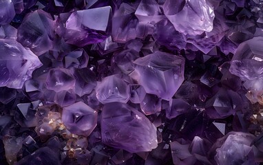 Fototapeta premium Pile of amethyst crystals background
