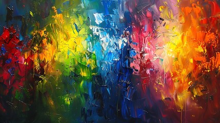 Fototapeta premium The canvas alive with the vibrant energy of a Spectrum Symphony, each color contributing to the harmonious dance of hues.