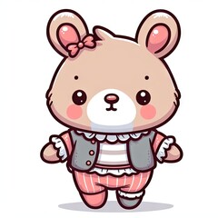 Cute cartoon bear in pajamas