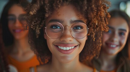 Diverse group of cheerful students engaged in dynamic group learning with fluid impressionist painting technique