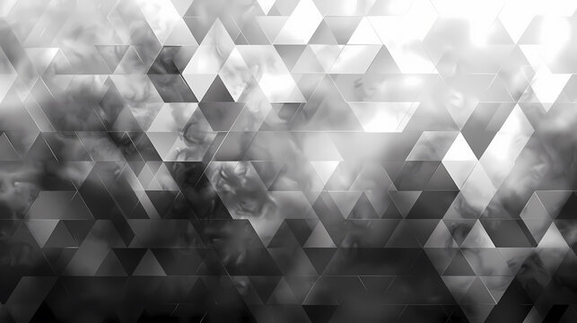 Abstract geometric pattern with triangular shapes and grayscale gradient effects