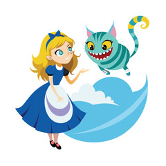 wonderland alice vector illustration