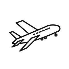 Airplane icon Black line art vector
