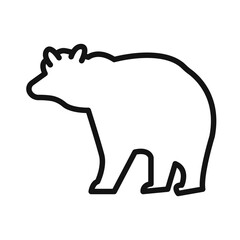 Bear icon Black line art vector