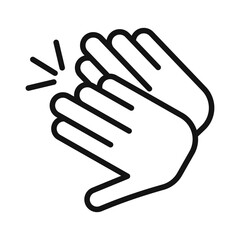 Clapping hand icon Black line art vector