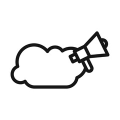 Cloud Marketing icon Black line art vector