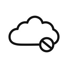 cloud sync disable icon Black line art vector