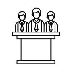 committee board icon Black line art vector