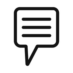 Comment icon Black line art vector