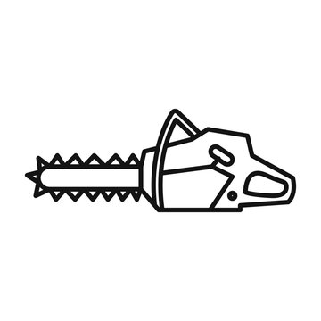 black outline chainsaw clip art preview
