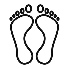 foot icon Black line art vector