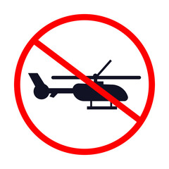 Forbidden Copter icon Black line art vector