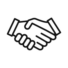 Handshake icon Black line art vector