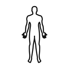 human body anatomy icon Black line art vector