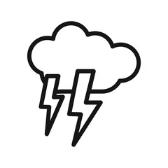Lightning icon Black line art vector