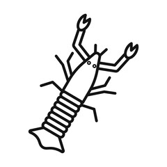 lobster icon Black line art vector