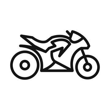 recommend clip art: motorcycle icon Black line art vector