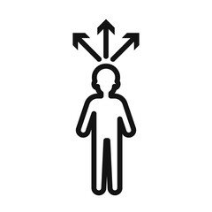 People direction icon Black line art vector