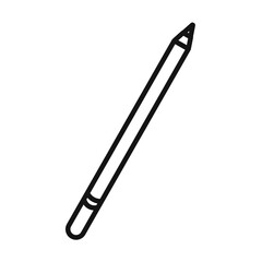 Pencil icon Black line art vector