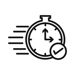 Quick approval icon Black line art vector