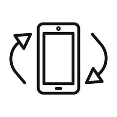 rotate phone icon Black line art vector