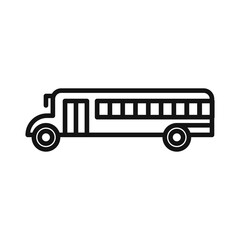 School Bus icon Black line art vector