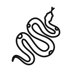 Snake icon Black line art vector