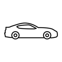 Sports Car icon Black line art vector