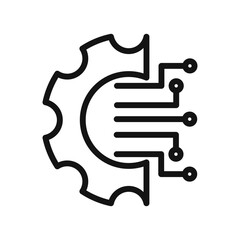 technology icon Black line art vector