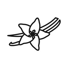 Vanilla icon Black line art vector