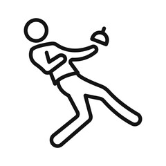 waiter falling icon Black line art vector
