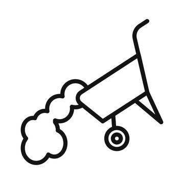 recommend clip art: wheelbarrow unloading icon Black line art vector