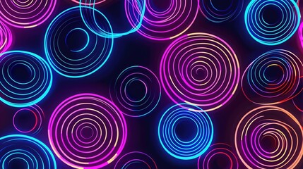 A colorful background with neon circles