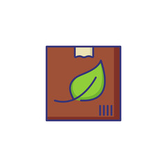 Bio pack line icon. Box, package, leaf. Ecology concept. Can be used for topics like eco, environment protection, bio energy